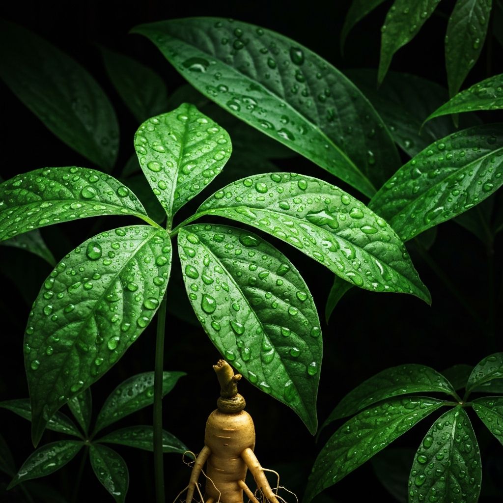 Tanaman obat tropis dan daun herbal segar dengan tekstur detail